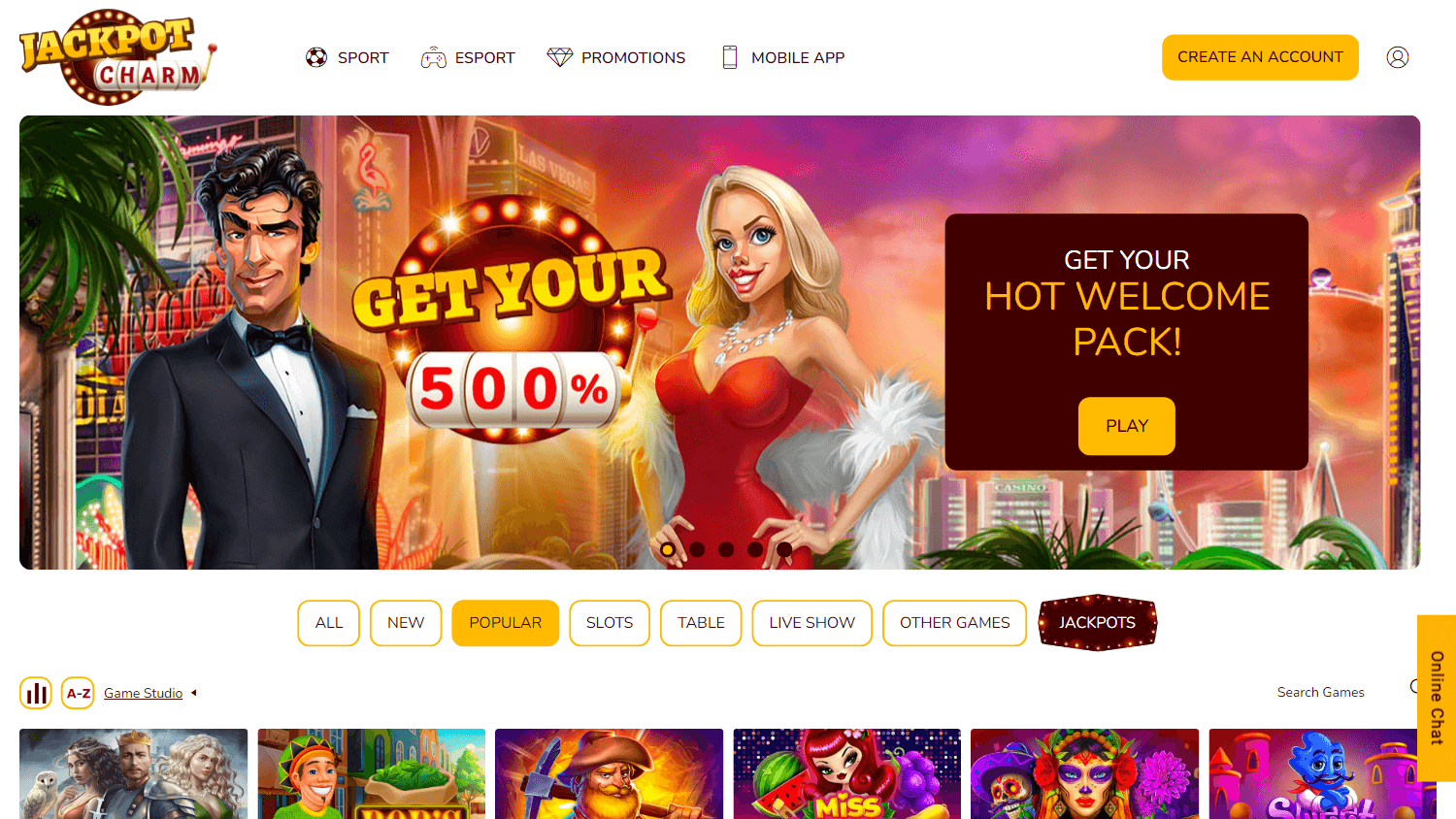 Jackpot Charm Casino Desktop screenshot
